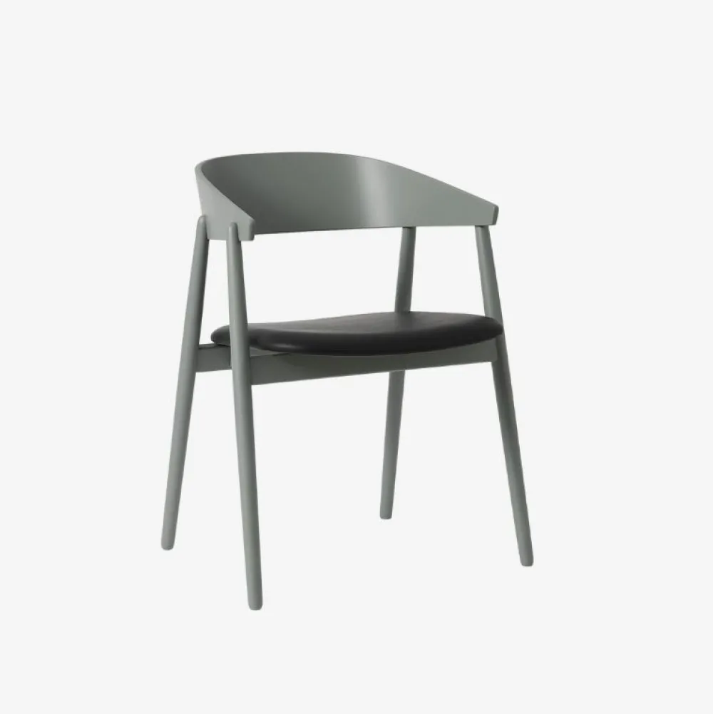 Andersen Furniture Stue|Stole>AC2 Stol Grå Bøg Sort PU Læder