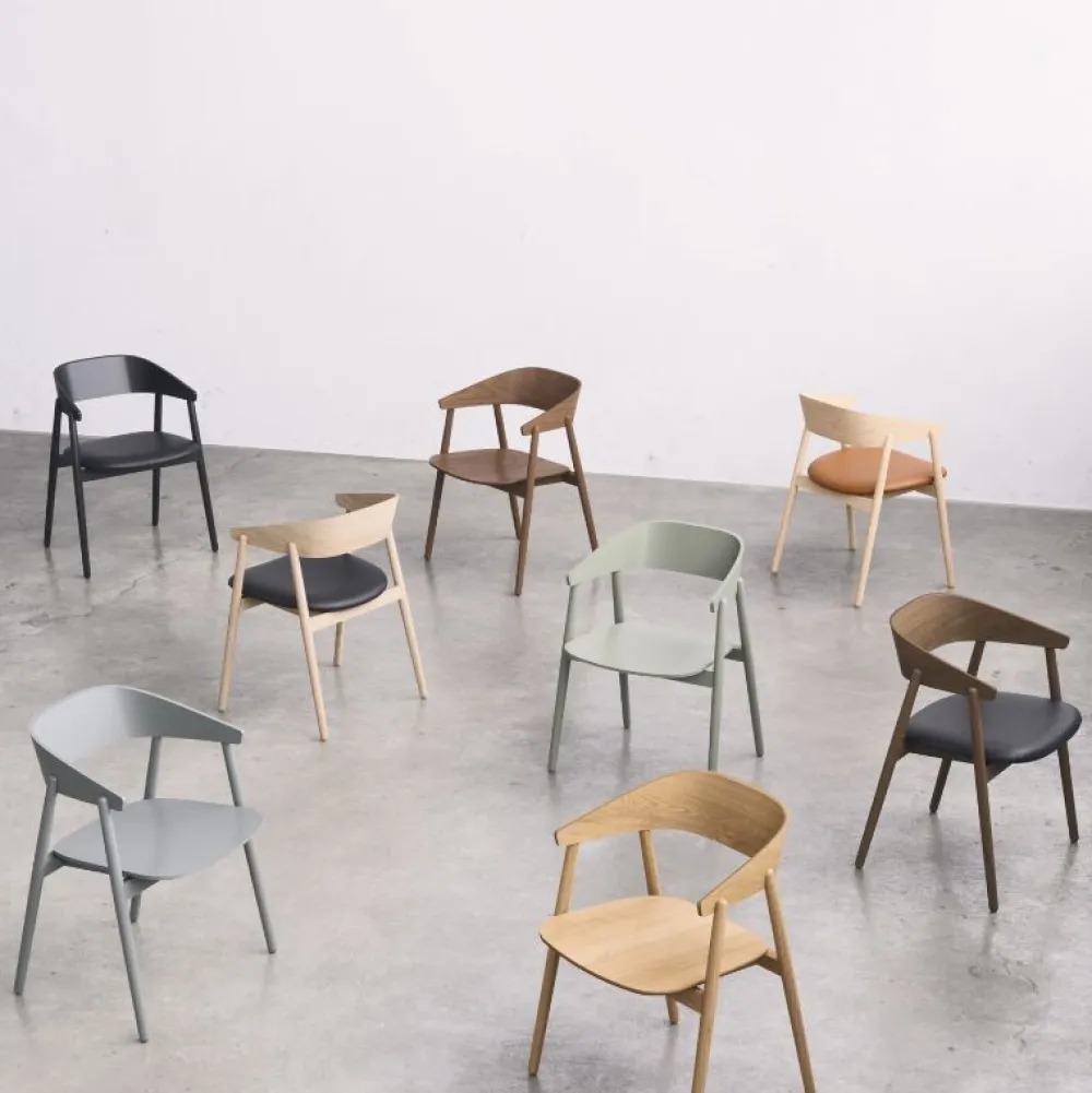 Andersen Furniture Stue|Stole>AC2 Stol Grå Bøg Sort PU Læder