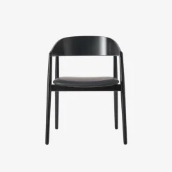 Andersen Furniture Stue|Stole>AC2 Stol Sort Mat Lakeret Bøg Sort PU Læder