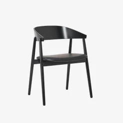 Andersen Furniture Stue|Stole>AC2 Stol Sort Mat Lakeret Bøg Sort Læder