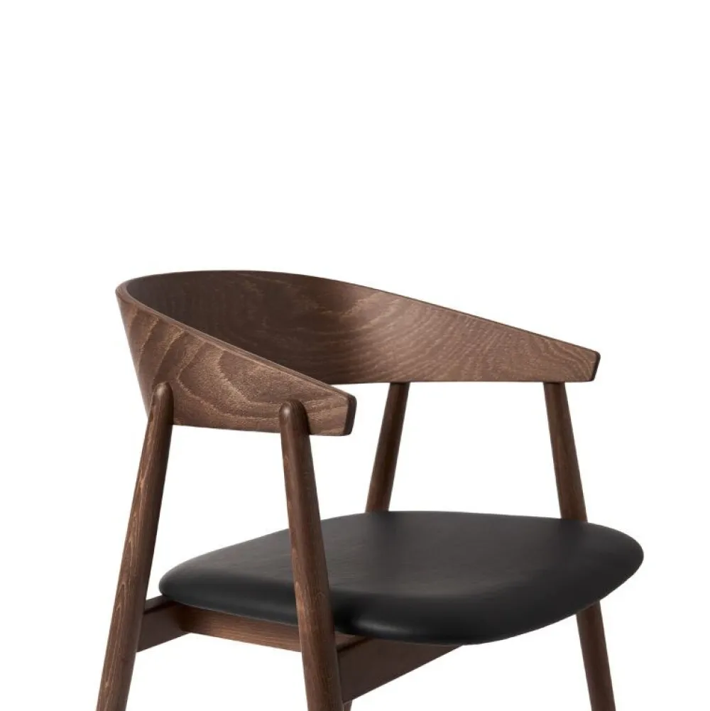 Andersen Furniture Stue|Stole>AC2 Stol Røget Mat Lakeret Bøg Sort PU Læder