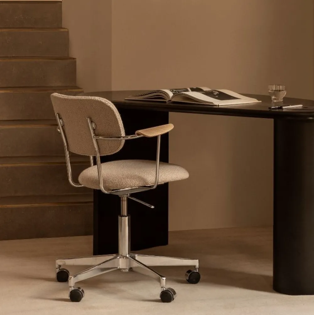 Audo Copenhagen Kontor|Stole>Co Task Chair Audo Bouclé / Natural Oak