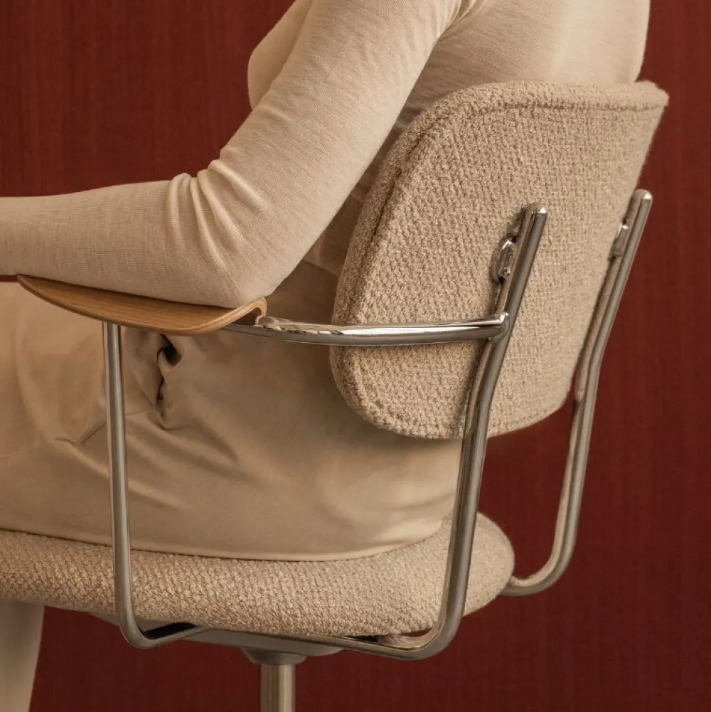 Audo Copenhagen Kontor|Stole>Co Task Chair Audo Bouclé / Natural Oak