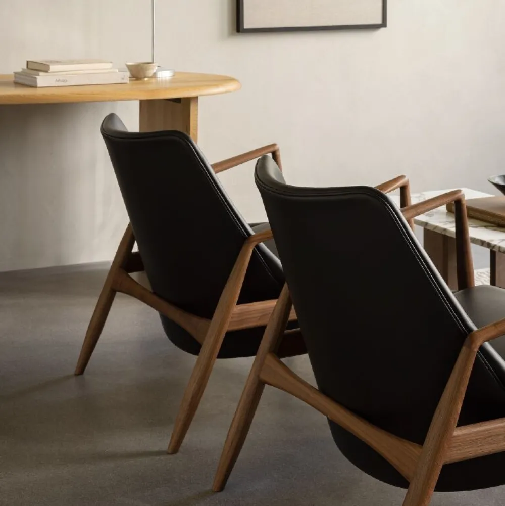 Audo Copenhagen Stue|Stole>The Seal Lounge Chair Eg / Sort Dakar Læder
