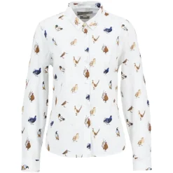 Dame Barbour Overdele>Brambles Tailored Long-Sleeved Shirt Bird Print