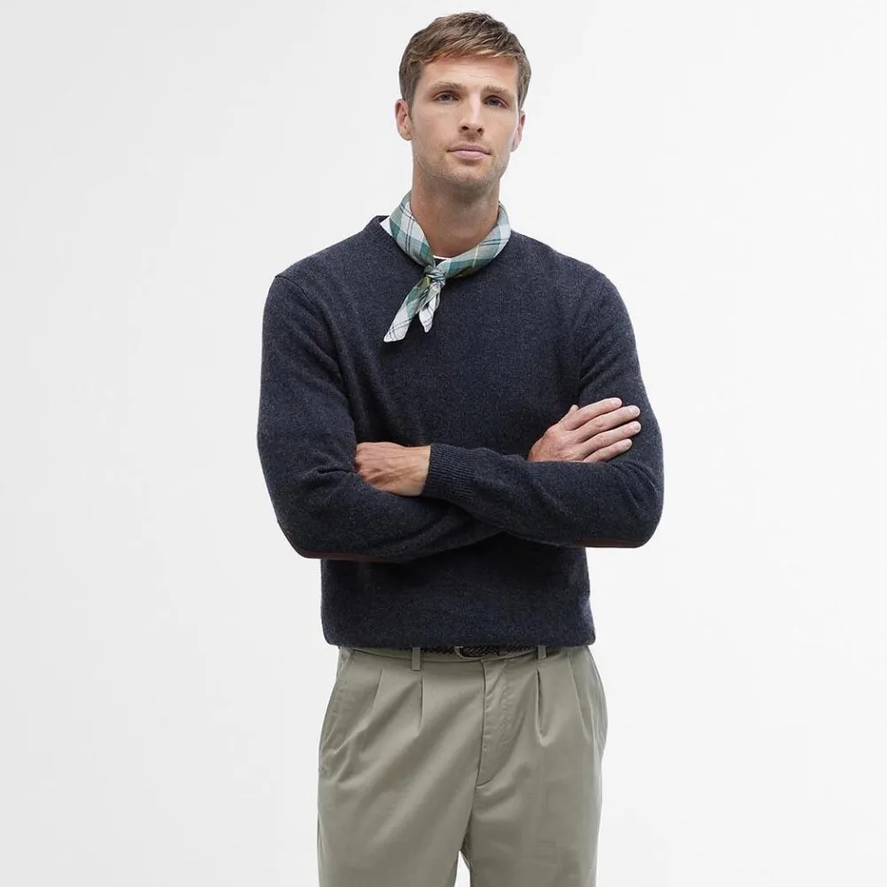 Barbour Overdele>Essential Crew-Neck Jumper Charcoal