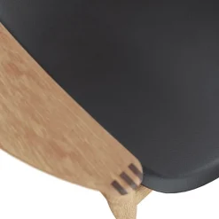 Bent Hansen Stole|Stue>Asger Loungestol Eg/Lys Olie Sort Zenso 2 Læder