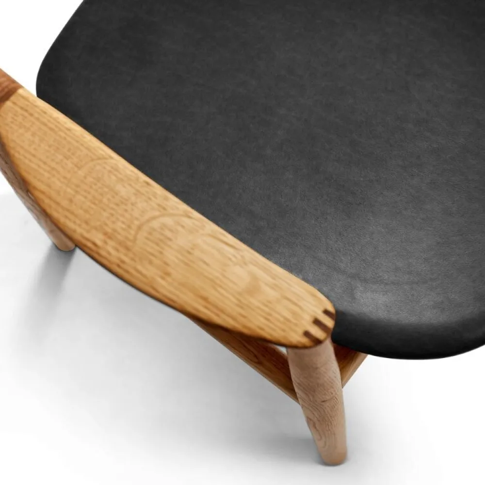 Bent Hansen Stole|Stue>Asger Spisebordsstol Eg/Olie Sort Zenso 2 Læder