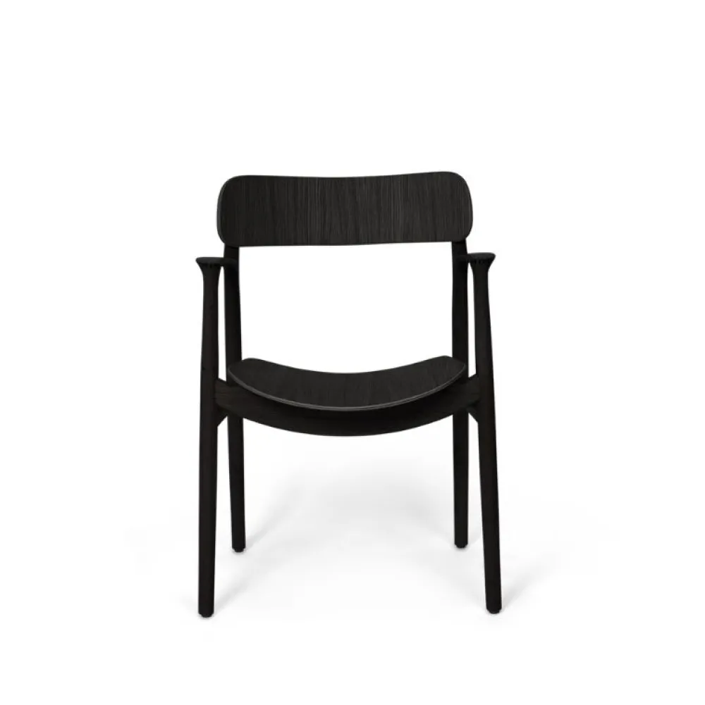Bent Hansen Stole|Stue>Asger Spisebordsstol Sortlakeret Eg