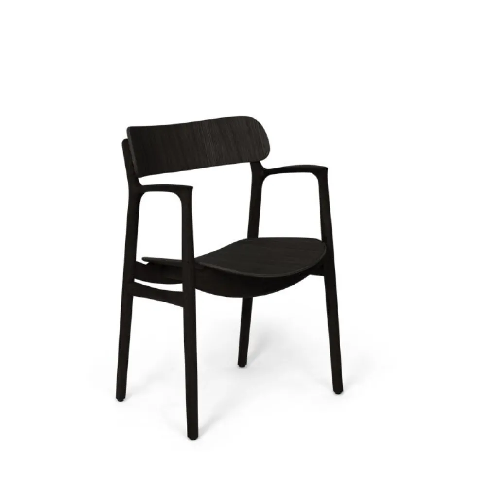 Bent Hansen Stole|Stue>Asger Spisebordsstol Sortlakeret Eg