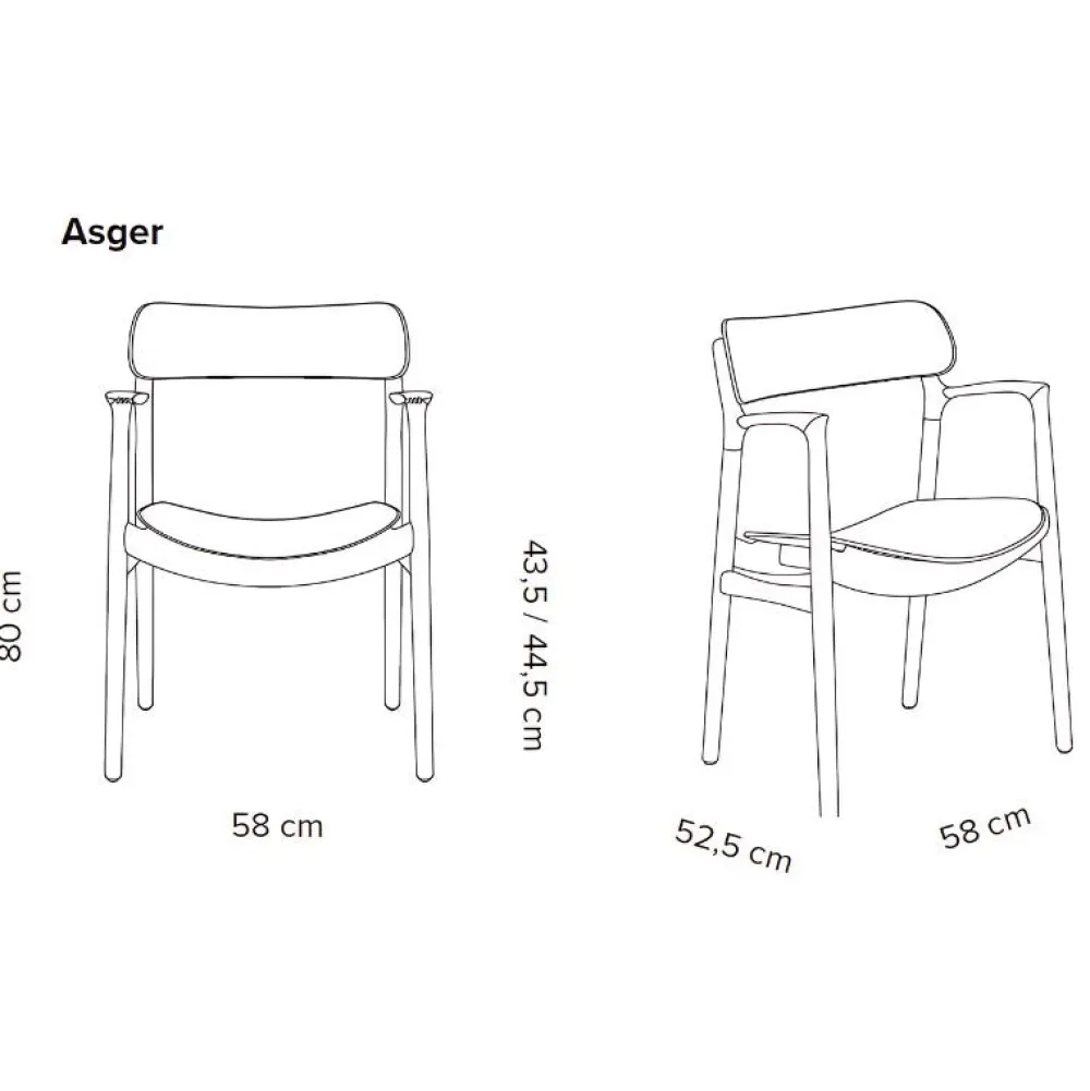 Bent Hansen Stole|Stue>Asger Spisebordsstol Eg/Røget Cognac Zenso 2 Læder