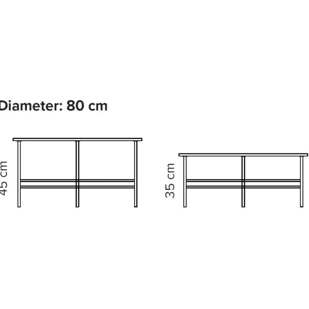 Bent Hansen Borde|Stue>Metro Sofabord Ø80 Brun Marmor