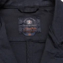 Blue De Gênes Overdele>Blue De Génes Gabbiano Dobby Blazer Dark Navy