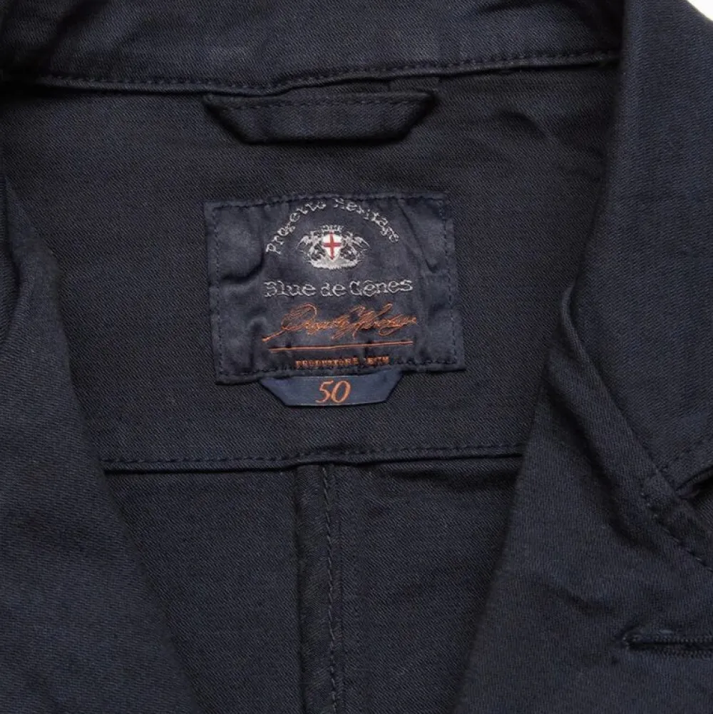 Blue De Gênes Overdele>Blue De Génes Gabbiano Dobby Blazer Dark Navy