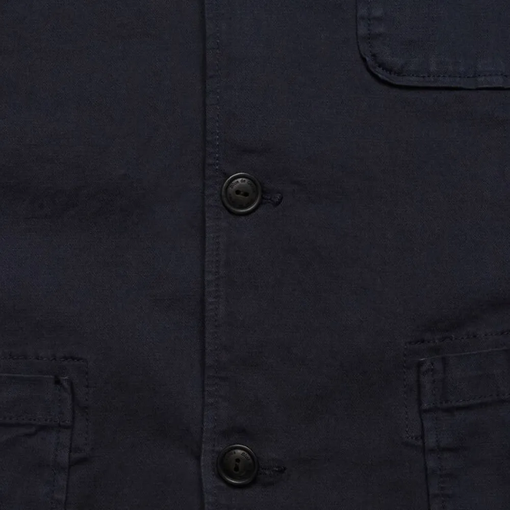 Blue De Gênes Overdele>Blue De Génes Gabbiano Dobby Blazer Dark Navy