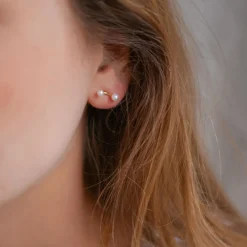 Dame Enamel Copenhagen Accessories|Smykker>Earrings 2 Pearls Gold-Plated