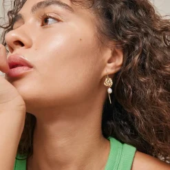 Dame Enamel Copenhagen Accessories|Smykker>Earrings Kai Pearls Gold-Plated