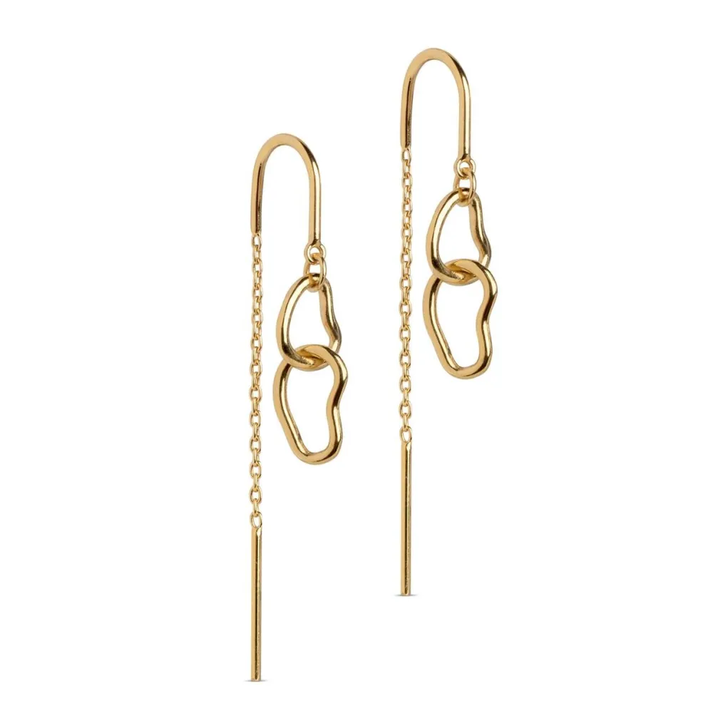 Dame Enamel Copenhagen Accessories|Smykker>Earrings Organic Double Circle Gold-Plated