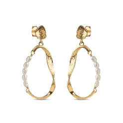 Dame Enamel Copenhagen Accessories|Smykker>Earrings Aloma Pearl Small Gold-Plated
