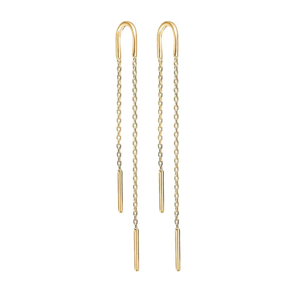 Dame Enamel Copenhagen Accessories|Smykker>Hoop Chain Earrings Gold-Plated