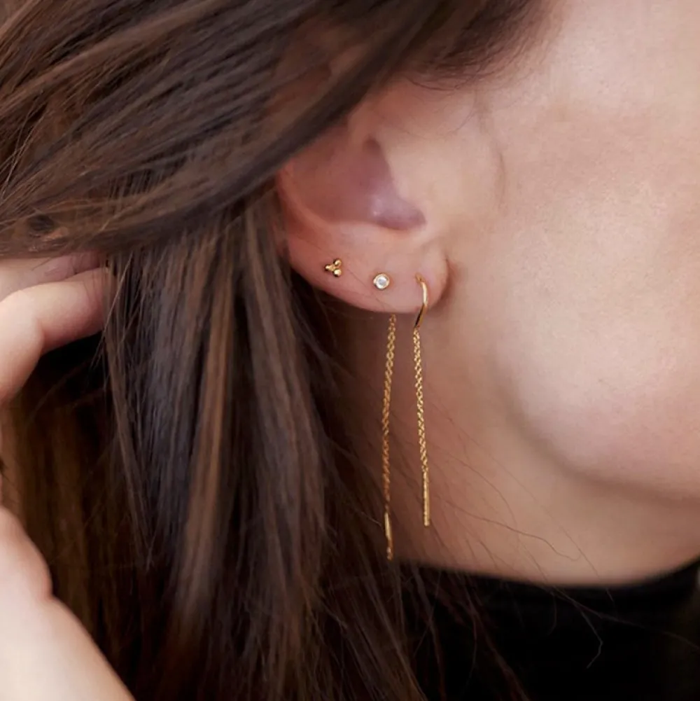 Dame Enamel Copenhagen Accessories|Smykker>Hoop Chain Earrings Gold-Plated