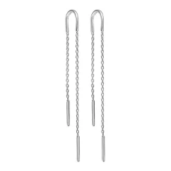 Dame Enamel Copenhagen Accessories|Smykker>Hoop Chain Earrings Silver