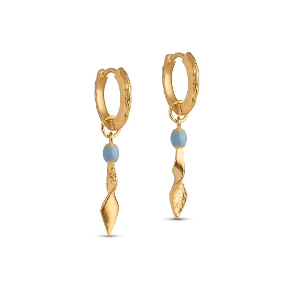 Dame Enamel Copenhagen Accessories|Smykker>Hoops Moa Steel Blue Gold-Plated