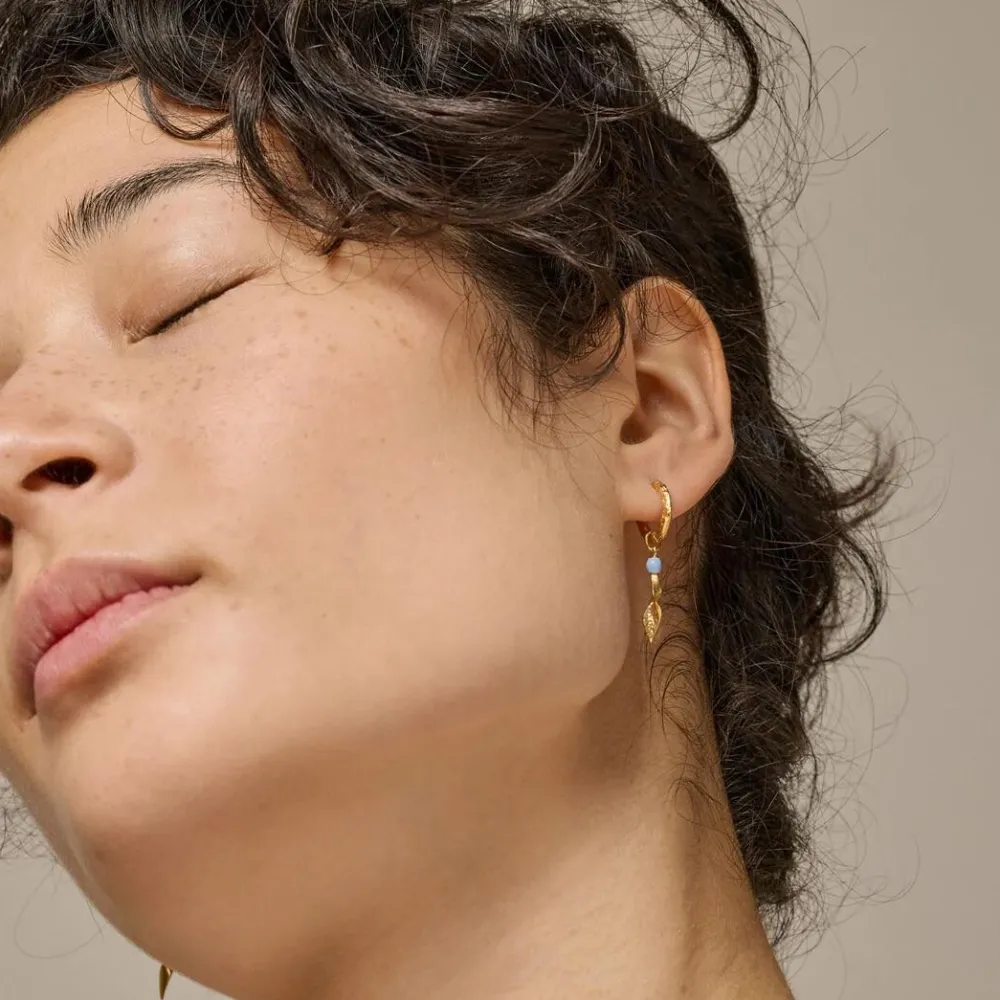 Dame Enamel Copenhagen Accessories|Smykker>Hoops Moa Steel Blue Gold-Plated