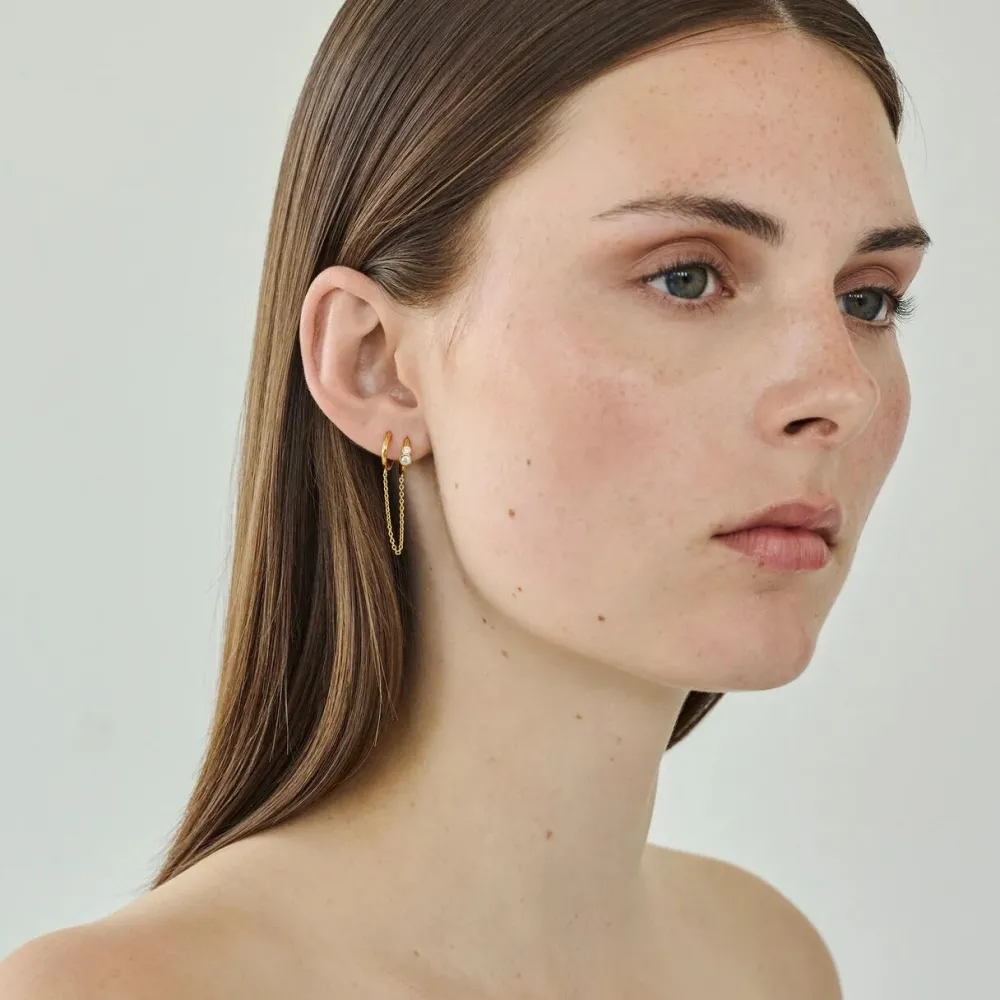 Dame Enamel Copenhagen Accessories|Smykker>Hoops Nova Chain One Piece Gold-Plated
