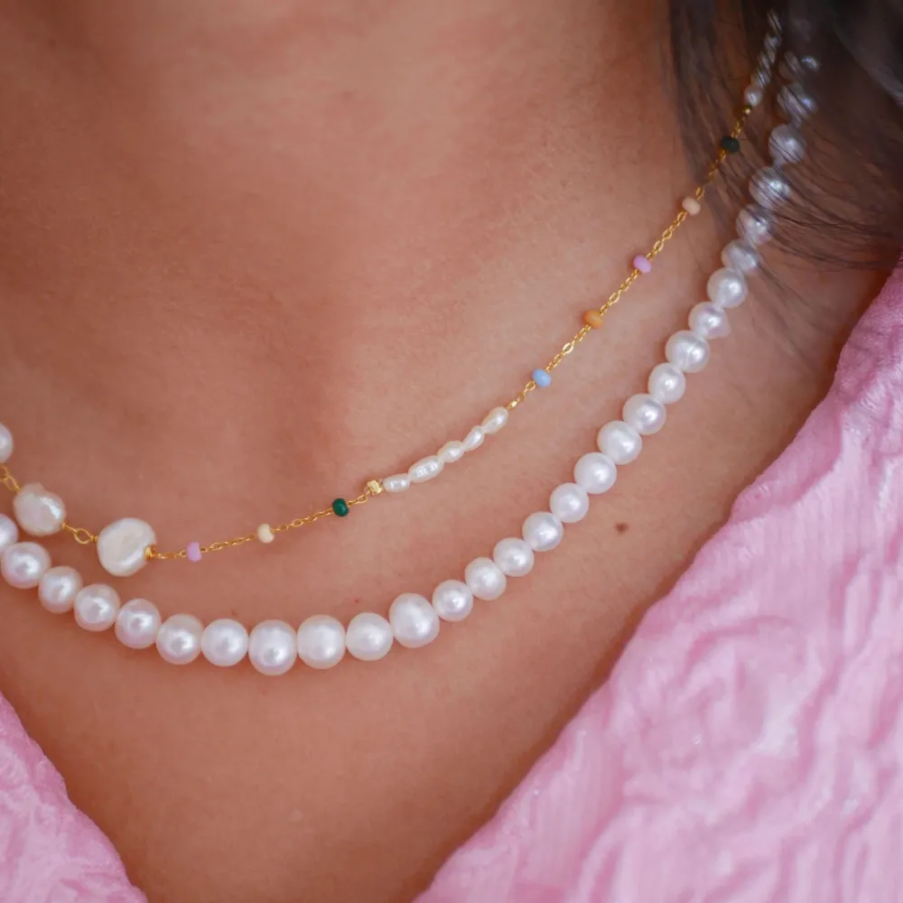 Dame Enamel Copenhagen Accessories|Smykker>Necklace Pearlie Gold-Plated