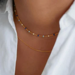 Dame Enamel Copenhagen Accessories|Smykker>Necklace Lola Marine Gold-Plated