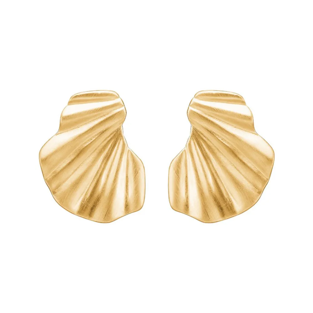 Enamel Copenhagen Smykker>Wave Earrings Gold-Plated
