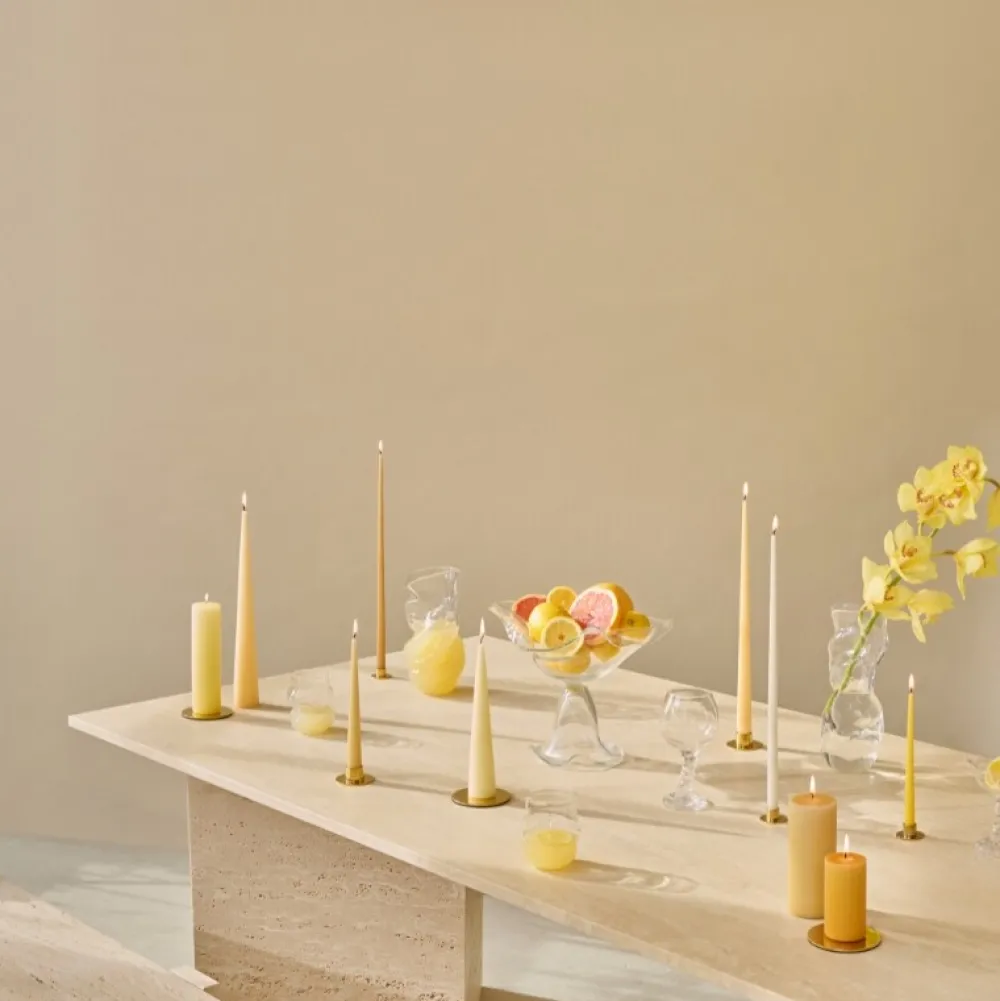 Ester & Erik Julepynt|Adventsstager>Lyseplatte Børstet Guld Lille