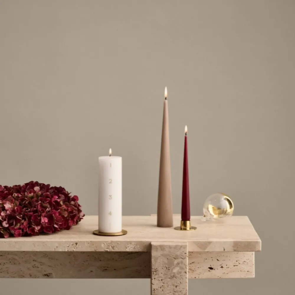 Ester & Erik Julepynt|Adventsstager>Lyseplatte Børstet Guld Lille