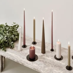 Ester & Erik Adventsstager|Lysestager>Lysestage Børstet Sort Mellem