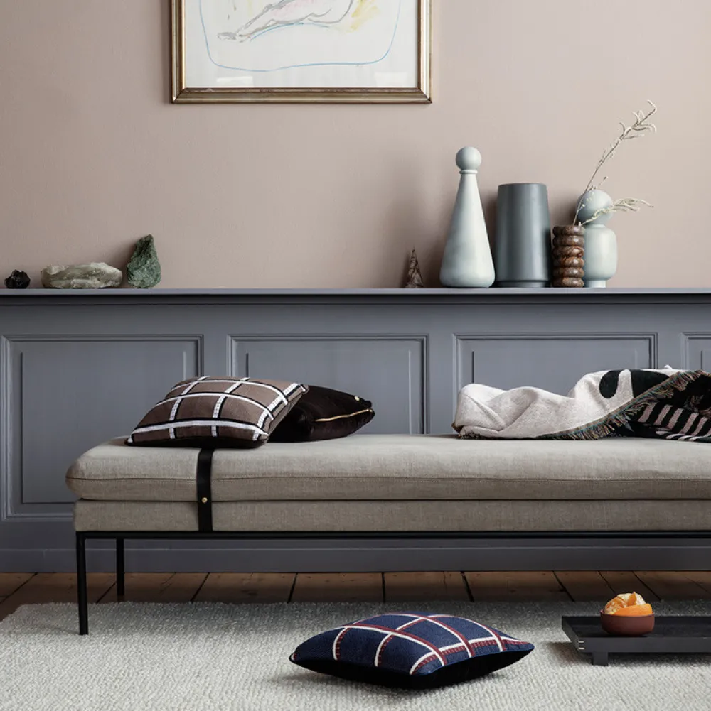 Stue|Puder>Ferm Living Salon Cushion Checked Taupe