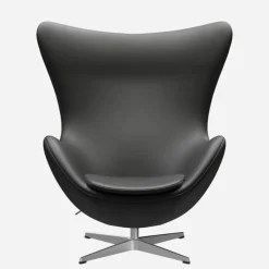 Fritz Hansen Stole|Stue>3316 Ægget Sort Essential Læder