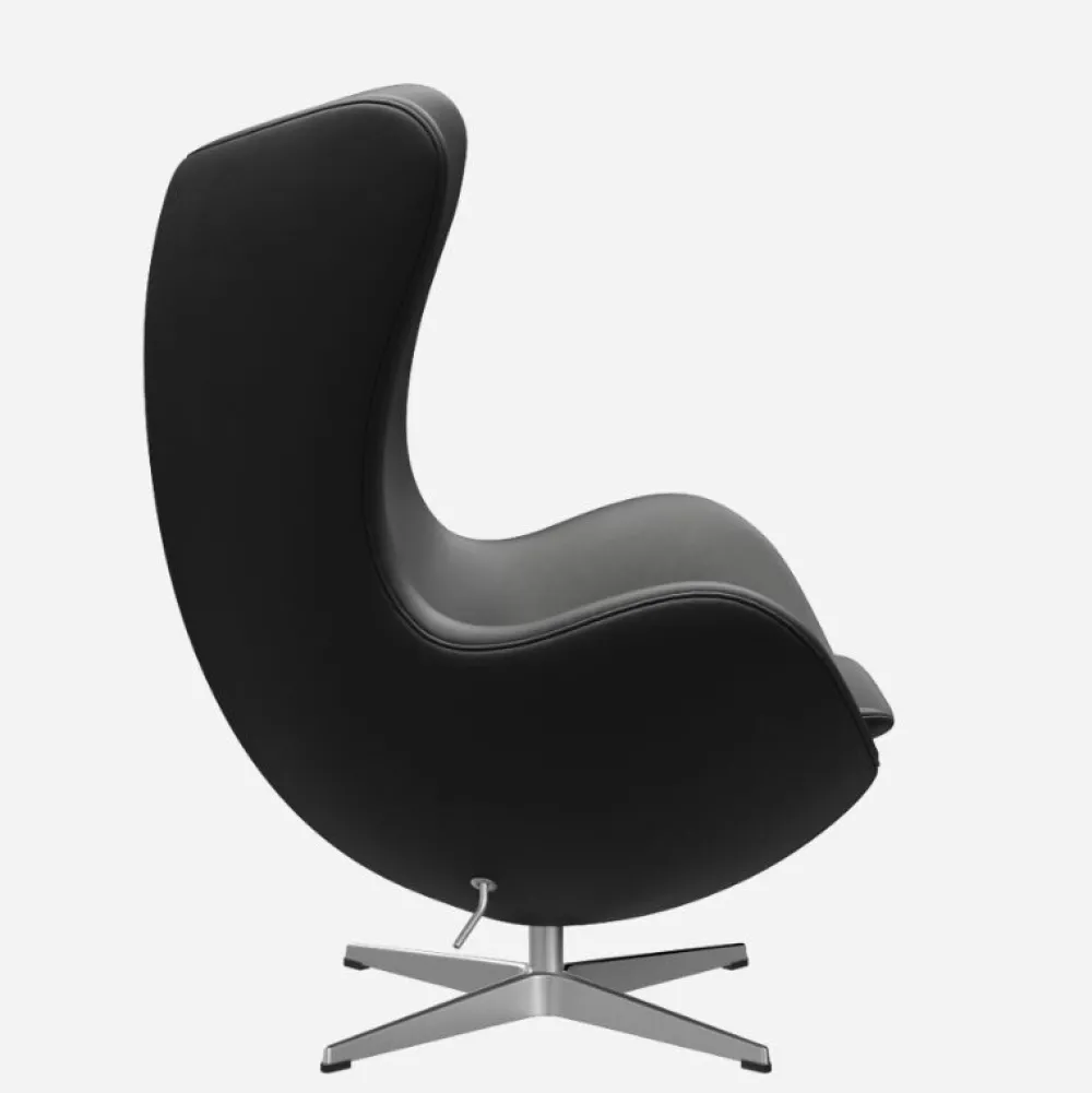 Fritz Hansen Stole|Stue>3316 Ægget Sort Essential Læder