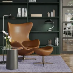 Fritz Hansen Stole|Stue>3316 Ægget Valnød Essential Læder