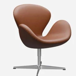 Fritz Hansen Stole|Stue>3320 Svanen Valnød Essential Læder