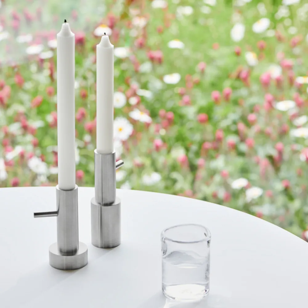 Fritz Hansen Lysestager>Candleholder Single No. 1 Stainless Steel