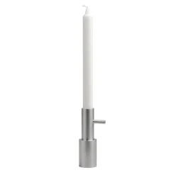 Fritz Hansen Lysestager>Candleholder Single No. 2 Stainless Steel