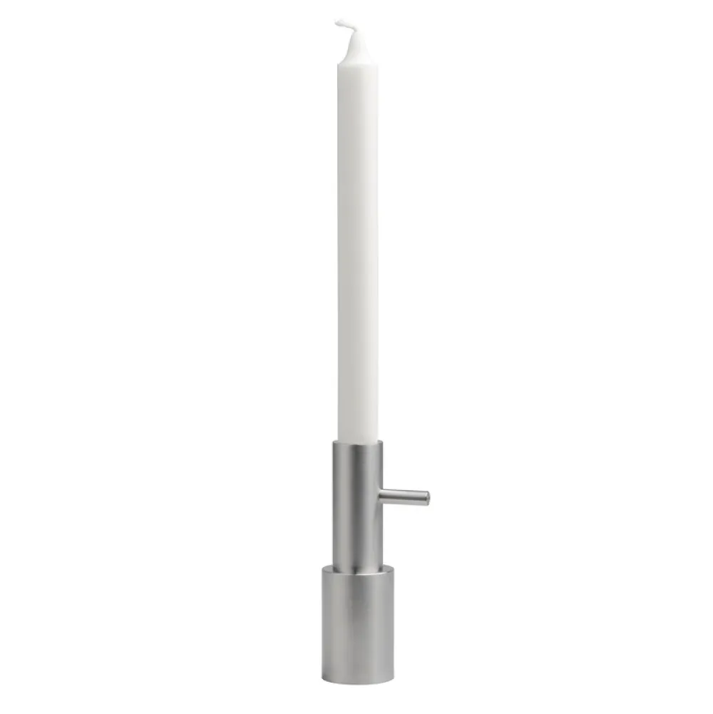 Fritz Hansen Lysestager>Candleholder Single No. 2 Stainless Steel