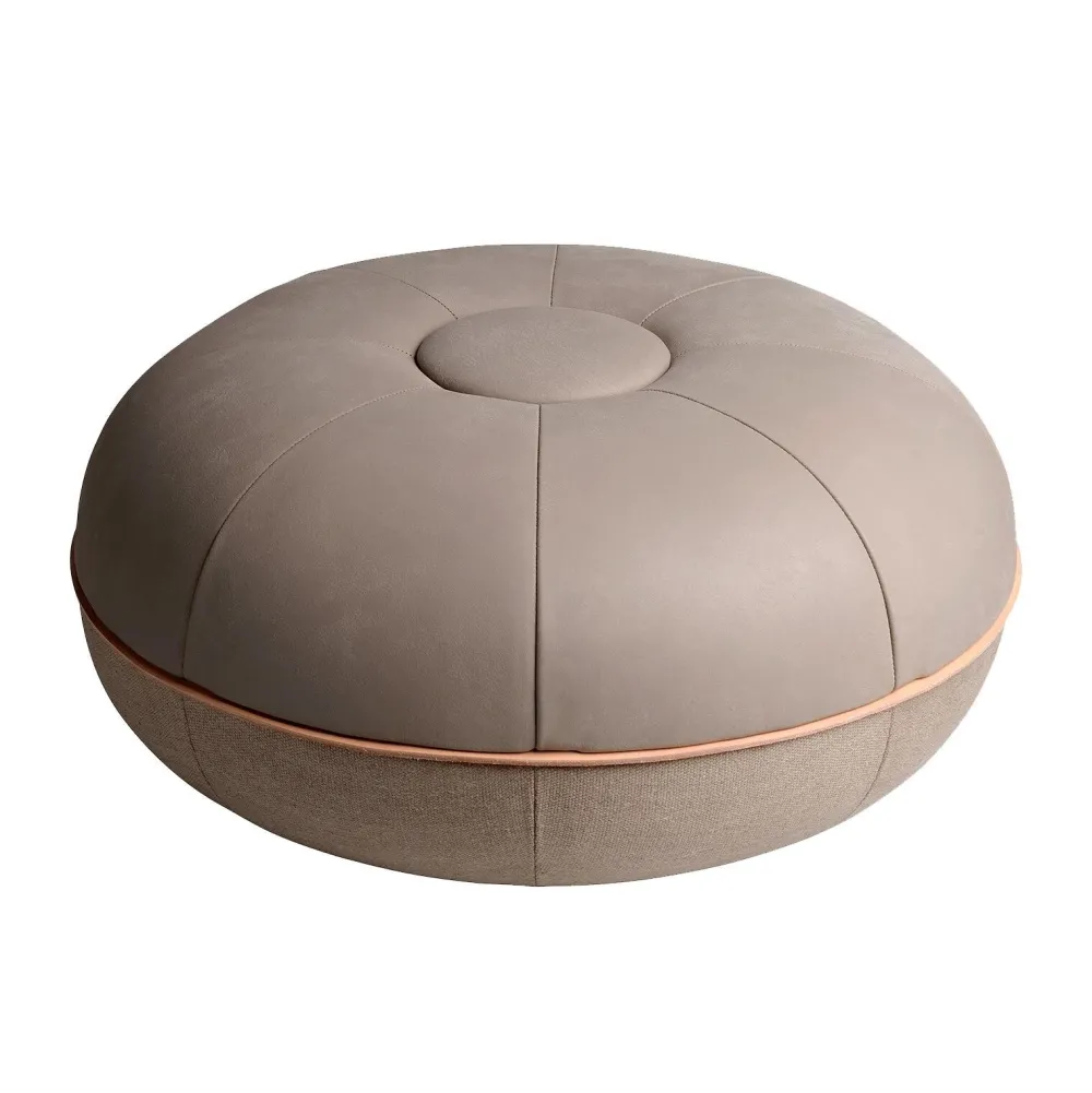 Fritz Hansen Stue>Pouf Small Buffed Leather/Light Grey