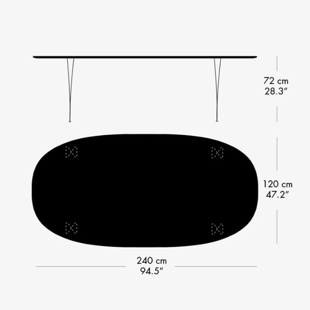 Fritz Hansen Køkken|Borde>Super-Ellipse Bord B614
