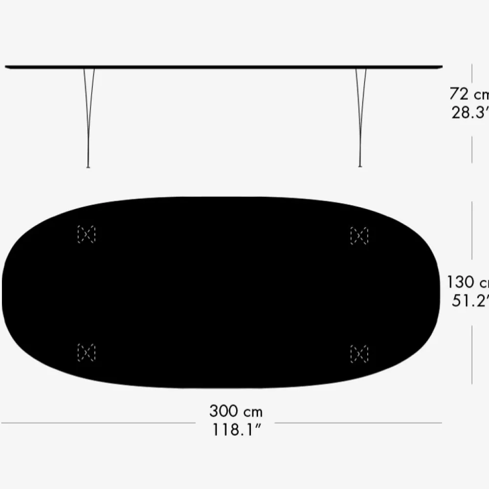 Fritz Hansen Køkken|Borde>Super-Ellipse Bord B617