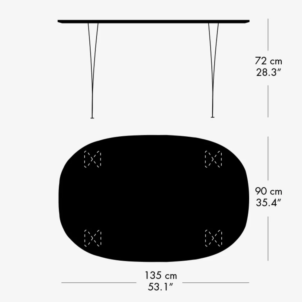 Fritz Hansen Køkken|Borde>Super-Ellipse Bord B611