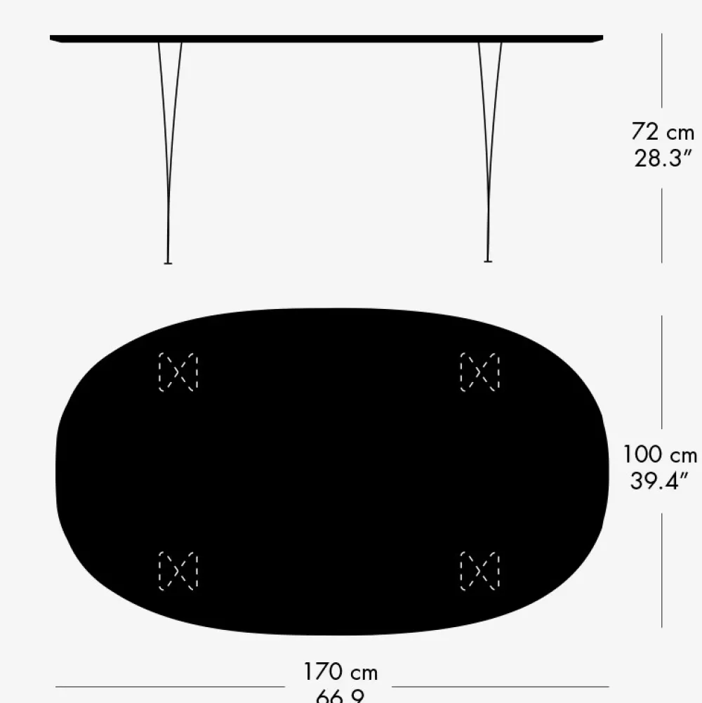 Fritz Hansen Køkken|Borde>Super-Ellipse Bord B616