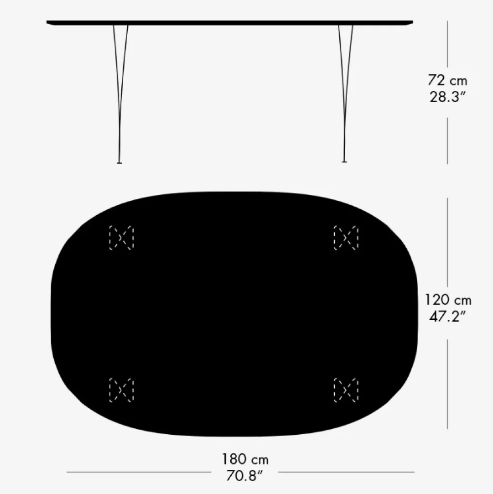 Fritz Hansen Køkken|Borde>Super-Ellipse Bord B613