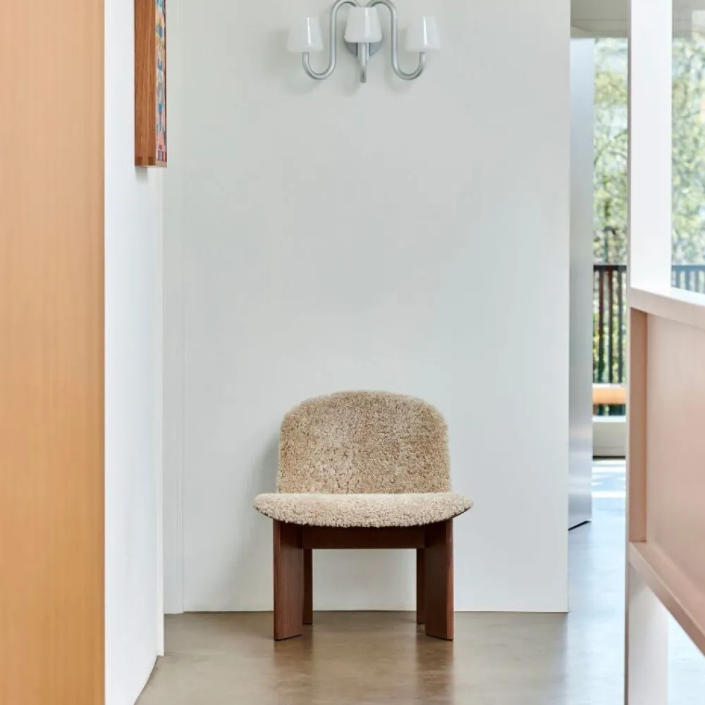 Hay Stole|Stue>Chisel Loungestol Walnut & Sheepskin